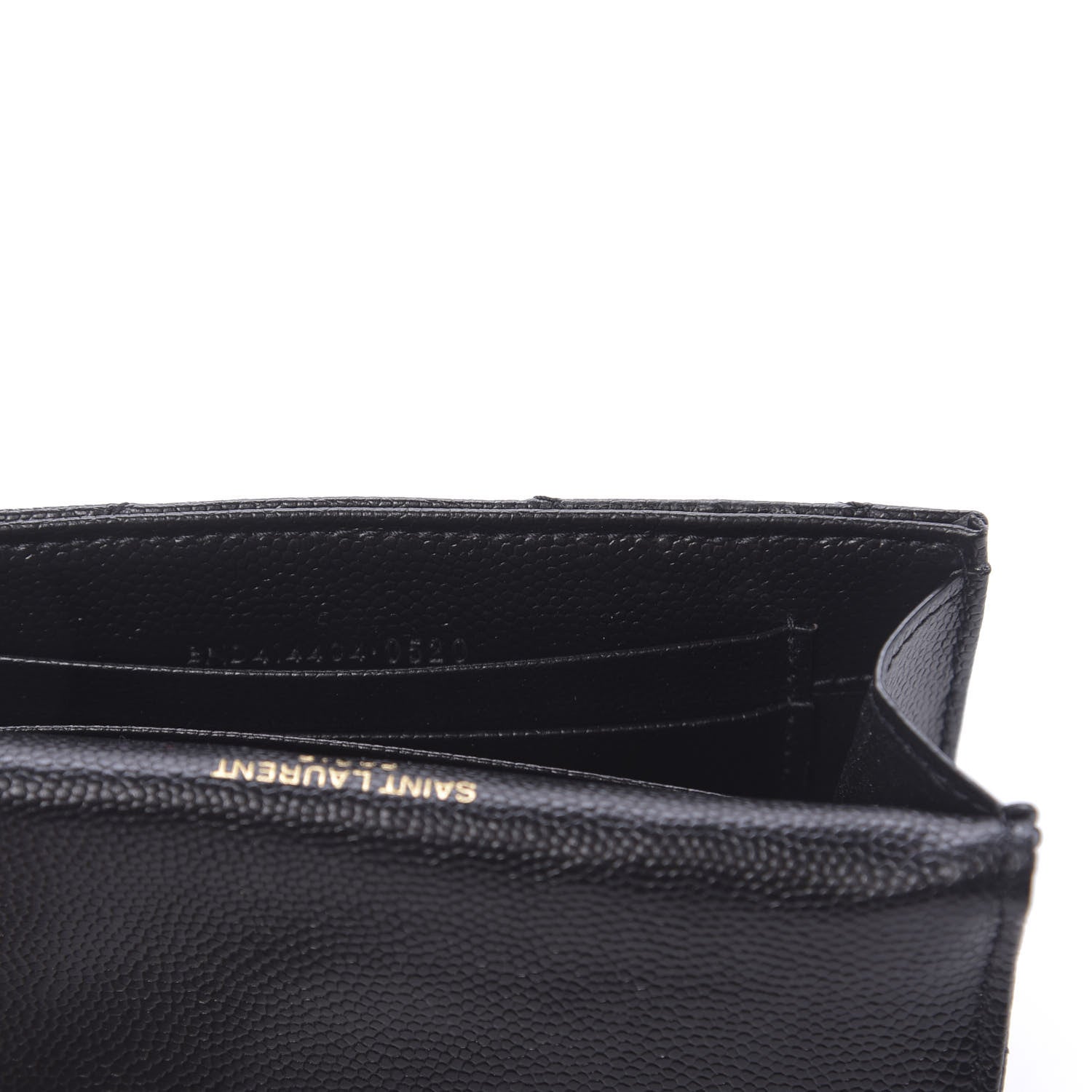Saint Laurent Grain De Poudre Matelasse Chevron Small Monogram Envelope Wallet Black 9 of 10