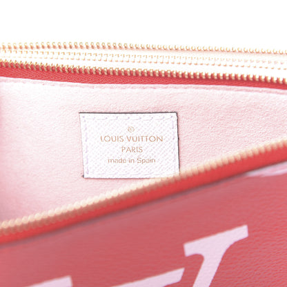 Louis Vuitton Monogram Giant Double Zip Pochette Rouge 7 of 10