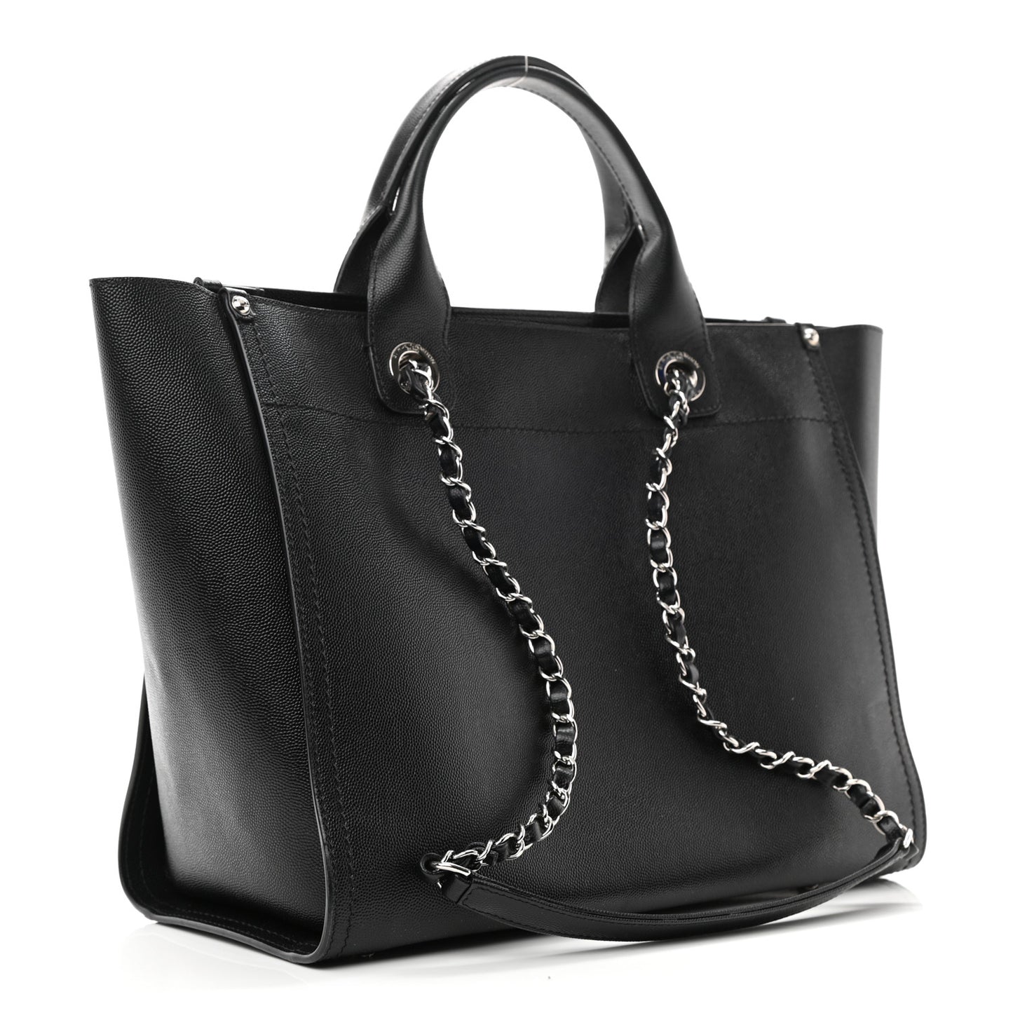 Caviar Small Studded Deauville Tote Black