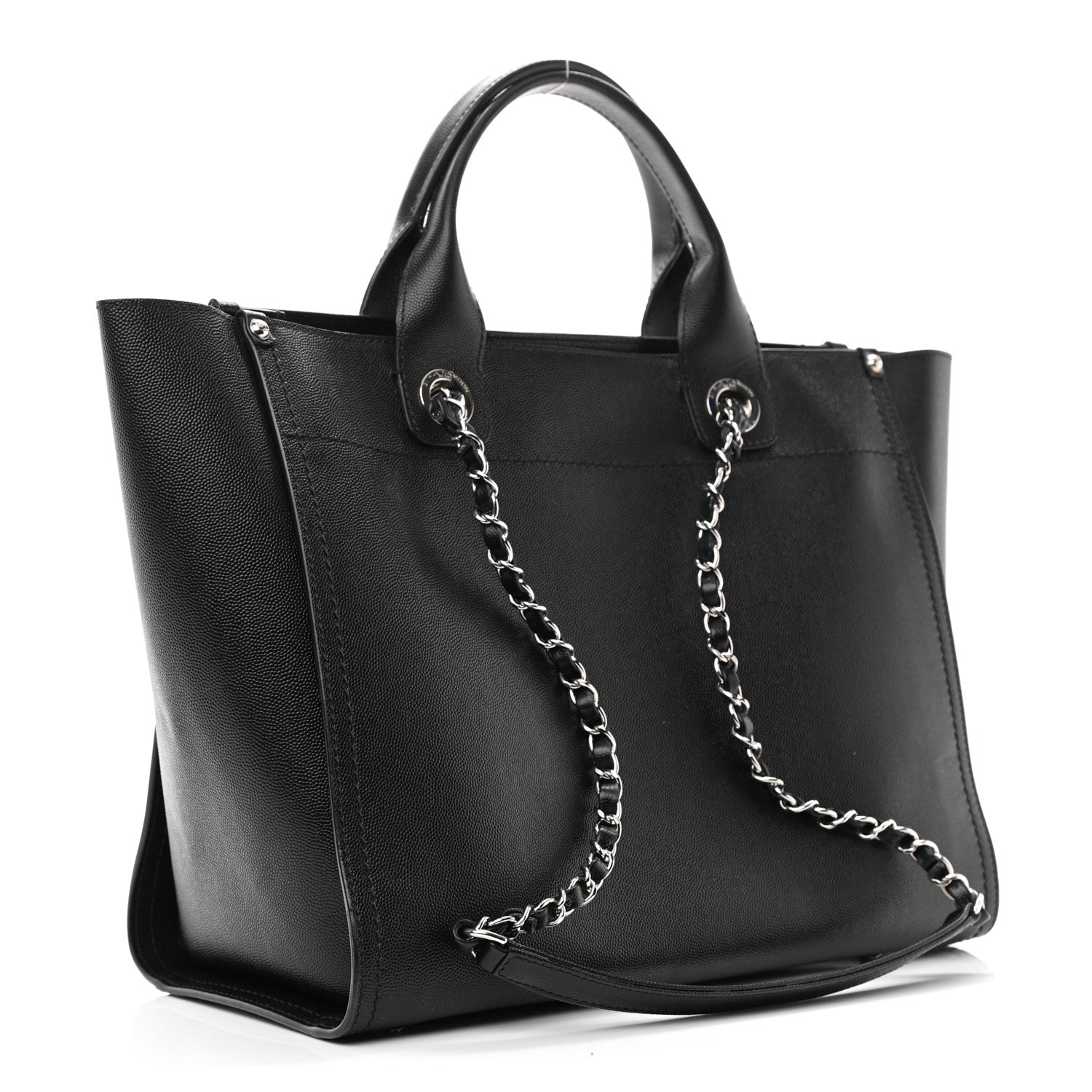 Chanel Caviar Small Studded Deauville Tote Black 3 of 10