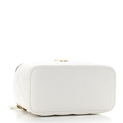 Chanel Shiny Caviar Quilted Pick Me Up Vanity Case White 4 of 12