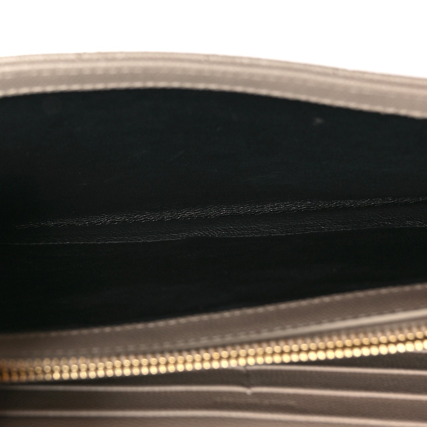 Grain De Poudre Mixed Matelasse Triquilt Monogram Chain Wallet Dark Beige