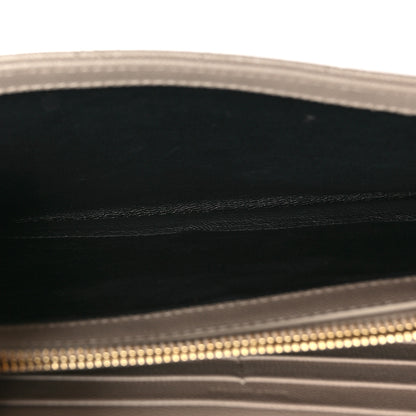 Saint Laurent Grain De Poudre Mixed Matelasse Triquilt Monogram Chain Wallet Dark Beige 5 of 11