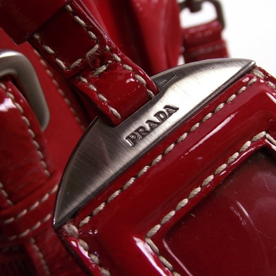 Prada Vernice Dressy Gaufre Red 7 of 11