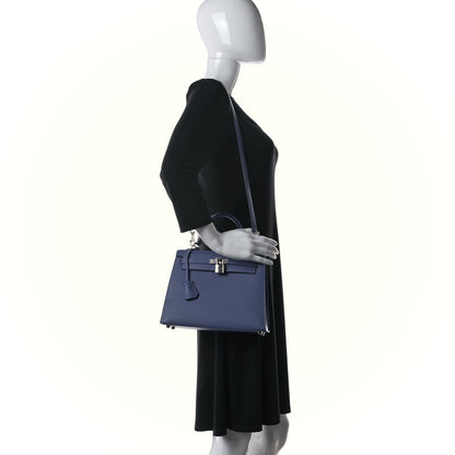 Hermes Epsom Kelly Sellier 25 Bleu Zellige 2 of 38