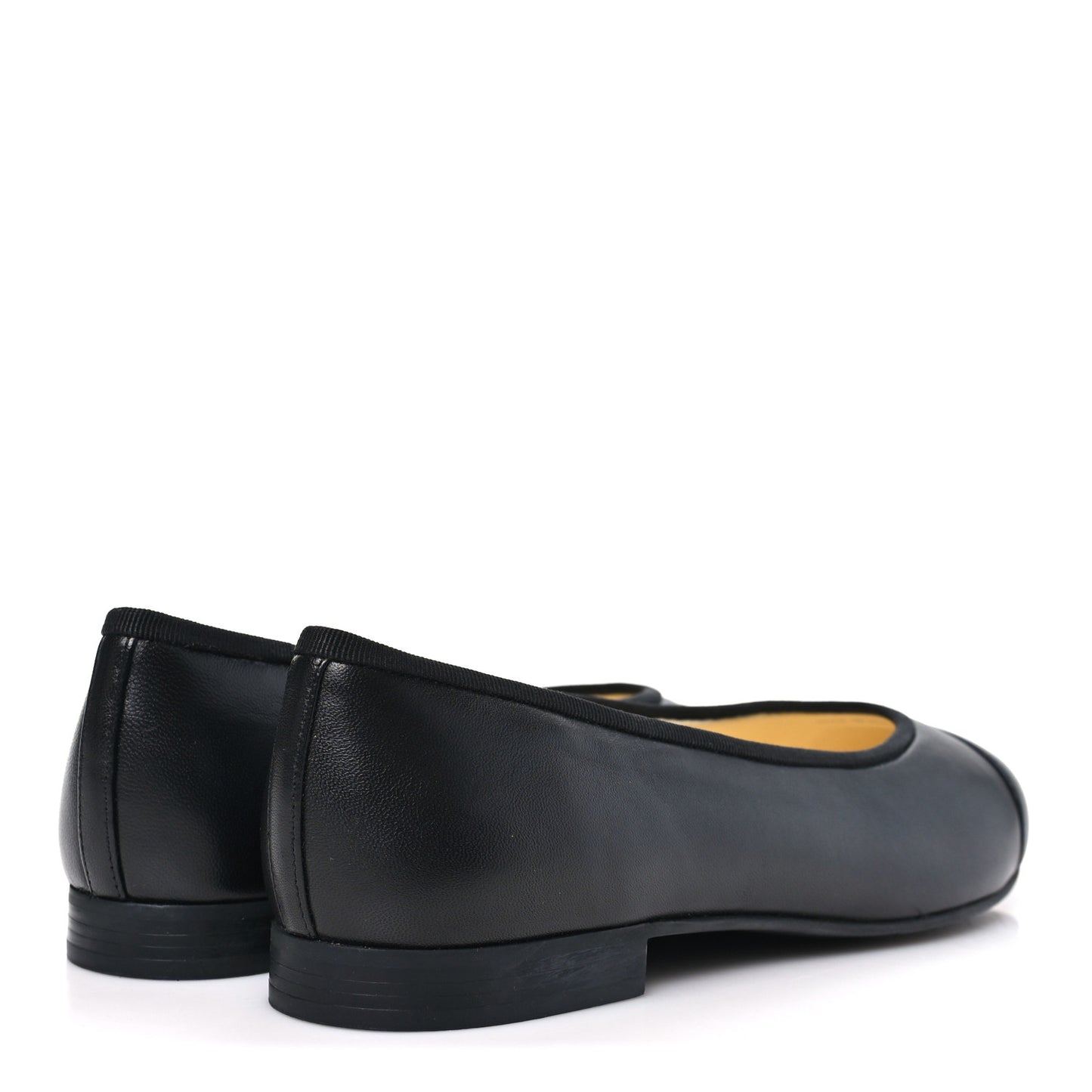 Lambskin Cap Toe CC Uniform Ballerina Flats 38.5 Black 38.5 Black