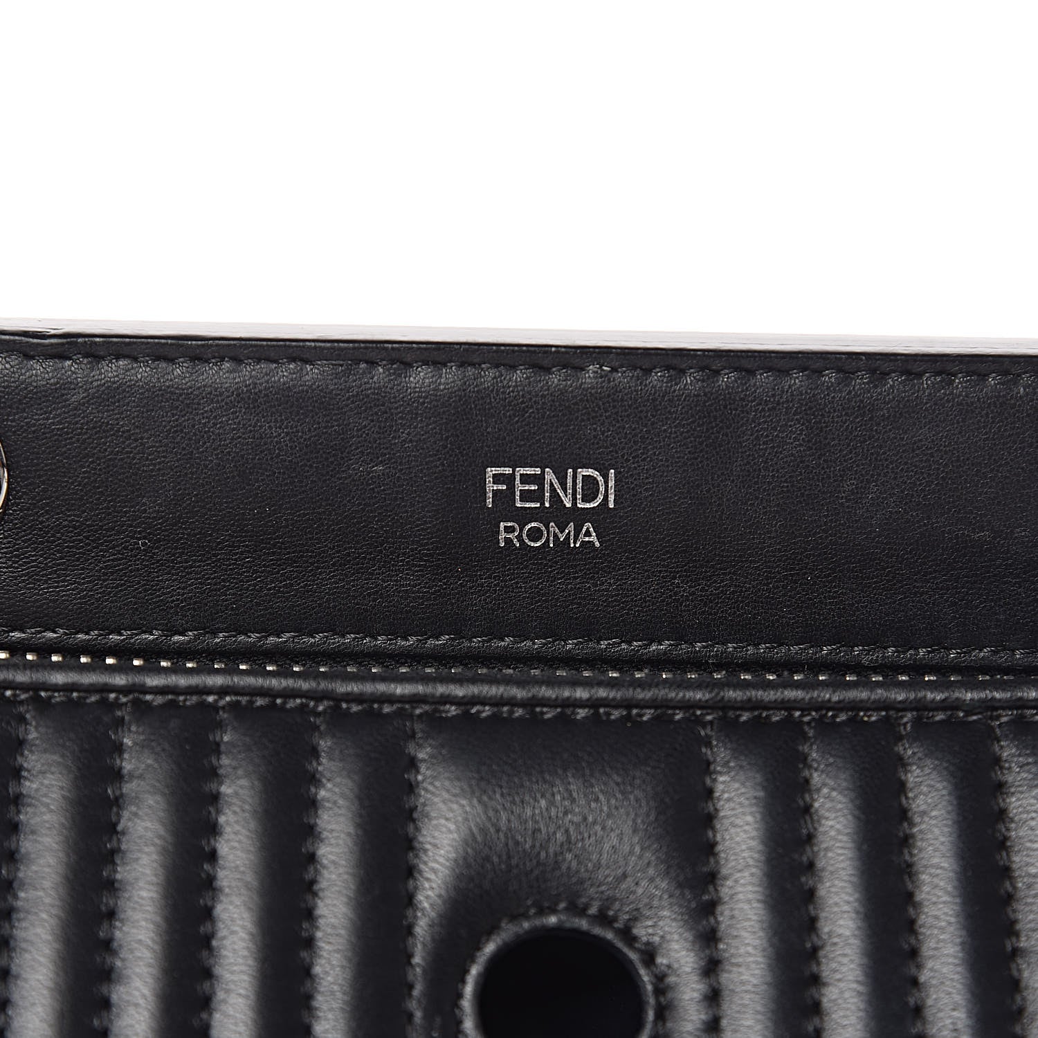Fendi Shiny Nappa Trapuntata Chain Small DotCom Click Chain Satchel Black 11 of 14