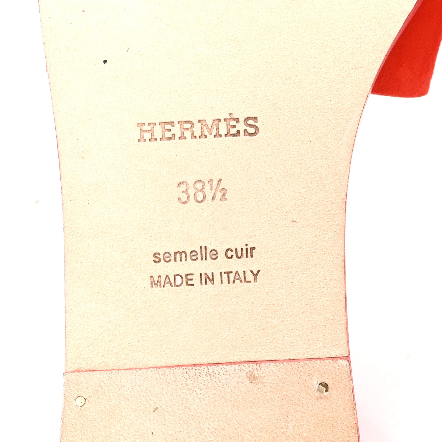 Hermes Suede Goatskin Oran Sandals 38.5 Rouge Grenadine 7 of 10