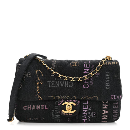 Chanel Denim Quilted Denim Mood Large Flap Black Multicolor 1 of 11