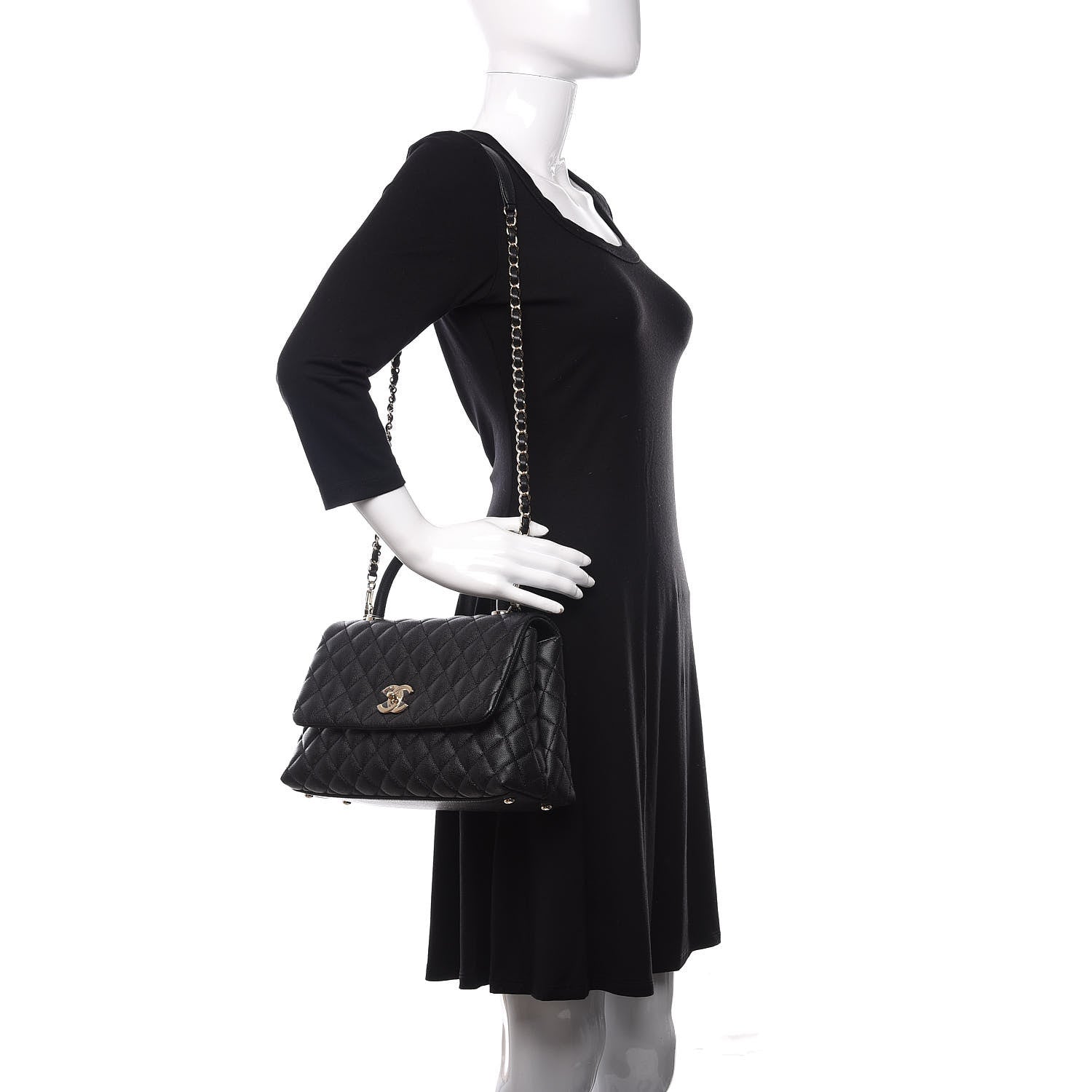 Chanel Caviar Quilted Small Coco Handle Flap Black 2 of 11