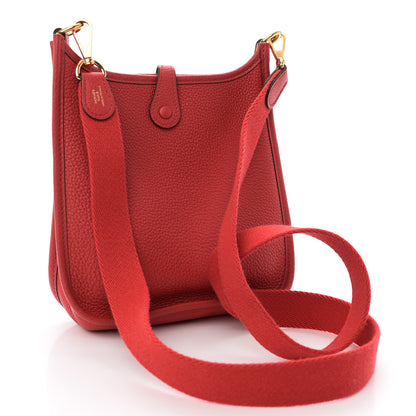 Hermes Taurillon Clemence Evelyne TPM Rouge De Coeur 3 of 10