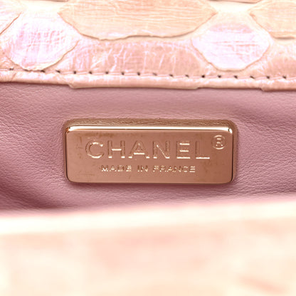 Chanel Metallic Snakeskin Extra Mini Rectangular Flap Pink 6 of 10