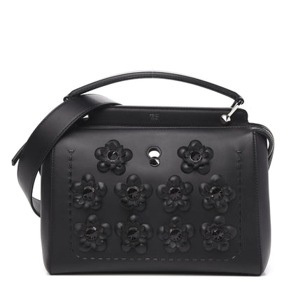 Fendi Calfskin Flowerland Dotcom Satchel Black 1 of 10