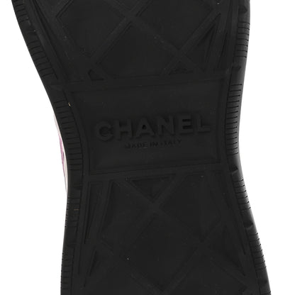 Chanel Suede Calfskin Nylon Grosgrain CC Sneakers 36.5 Dark Pink 7 of 10