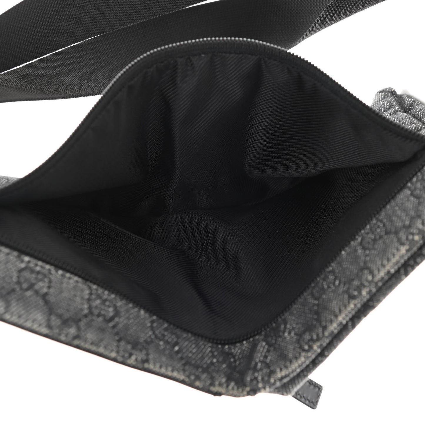 Denim Monogram Double Pocket Belt Bag Black