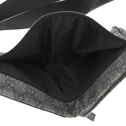 Gucci Denim Monogram Double Pocket Belt Bag Black 8 of 31