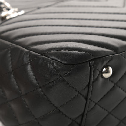Chanel Lambskin Chevron Quilted Shoulder Bag Black 9 of 14