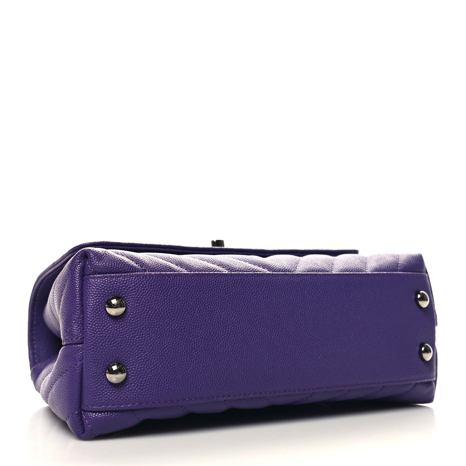 Chanel Caviar Chevron Quilted Mini Coco Handle Flap Purple 4 of 10