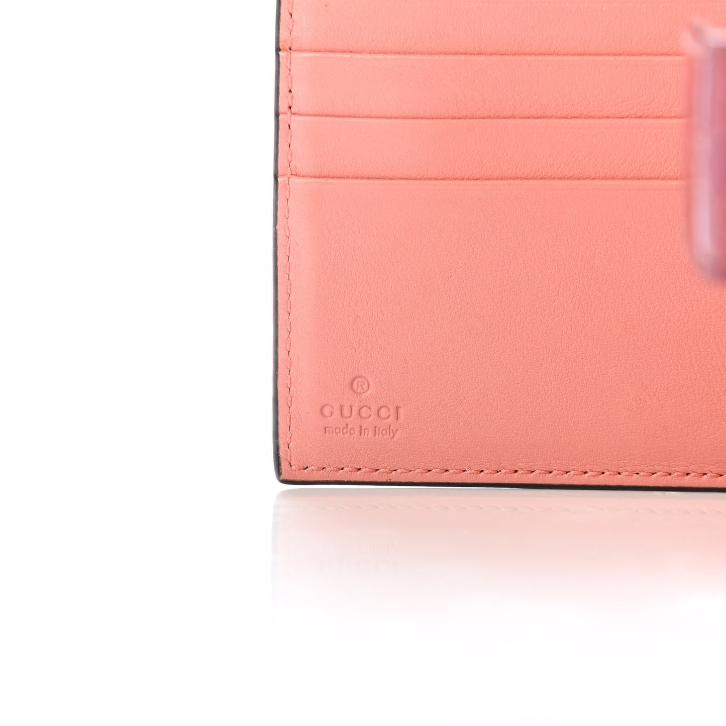Patent Microguccissima Lovely Heart French Flap Wallet Red