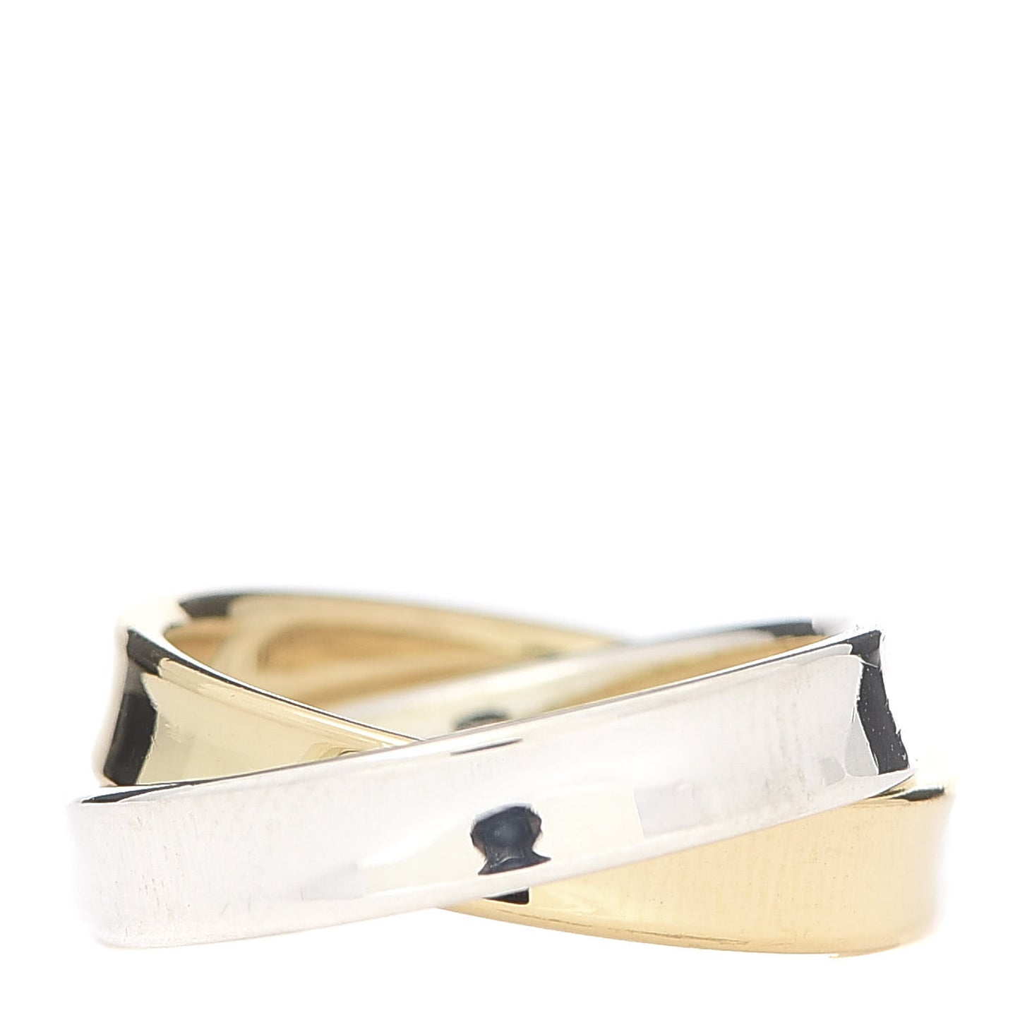 18K Yellow Gold Sterling Silver 1837 Interlocking Circles Ring 46 3.75