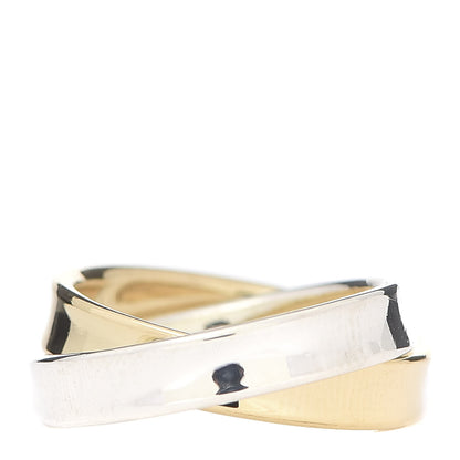 Tiffany 18K Yellow Gold Sterling Silver 1837 Interlocking Circles Ring 46 3.75 3 of 4