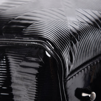Burberry Patent Check Embossed Small Bilmore Tote Black 10 of 11