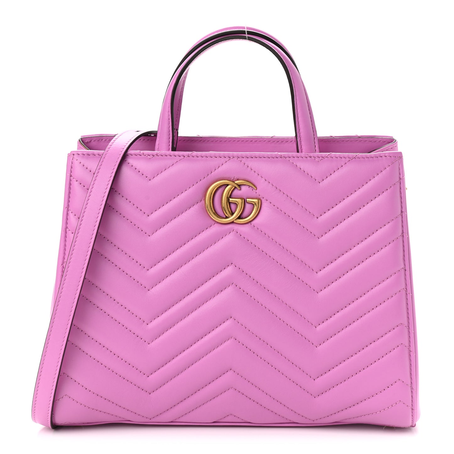 Calfskin Matelasse Small GG Marmont Tote Candy Mousse