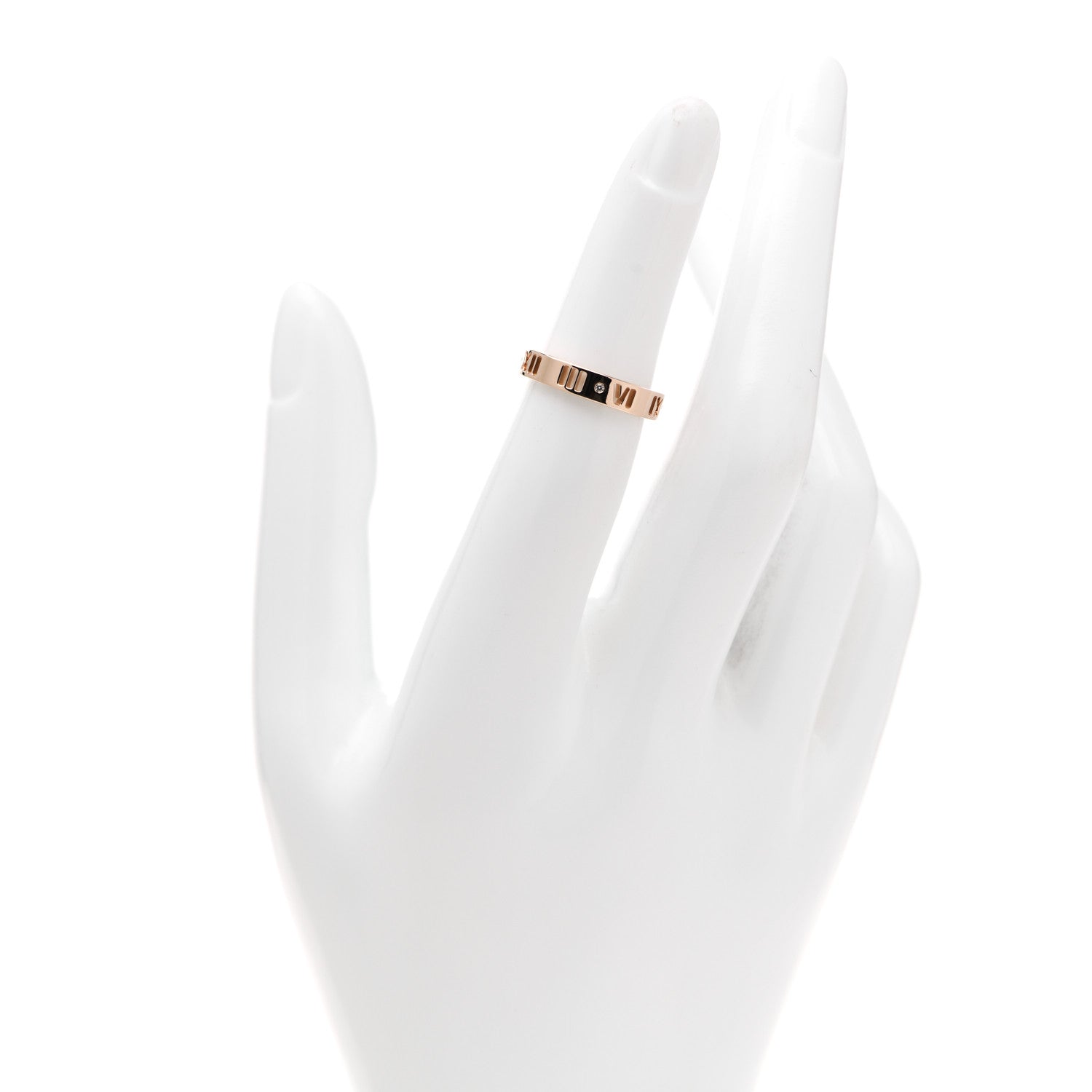 Tiffany 18K Rose Gold Diamond Atlas Pierced Ring 49 4.75 2 of 4