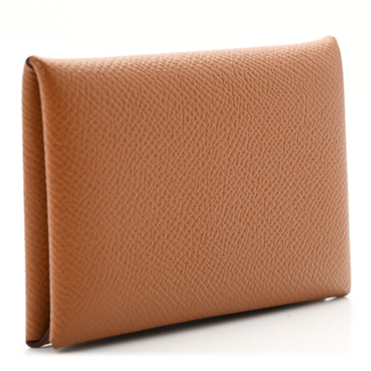 Hermes Epsom Calvi Card Case Gold 3 of 7