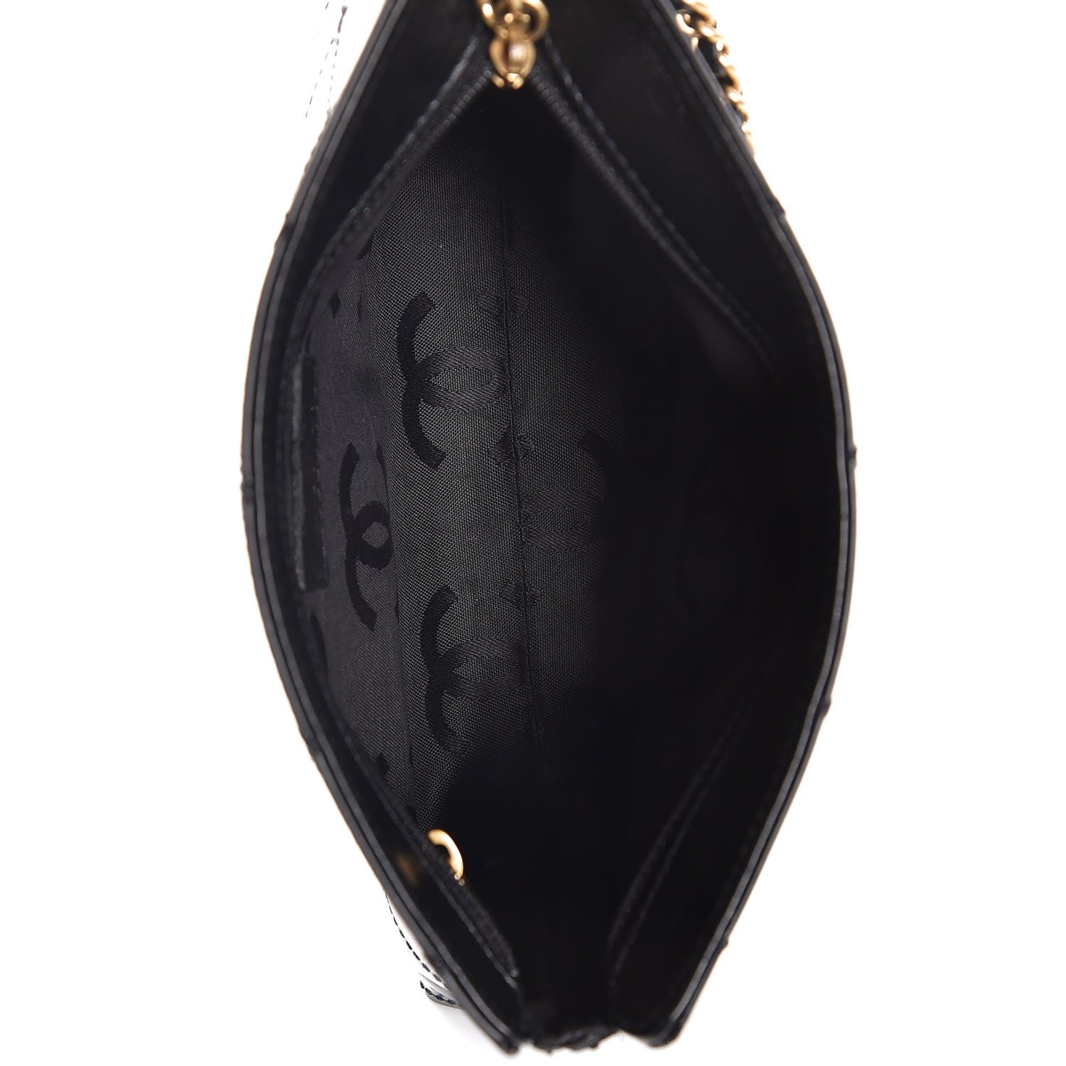 Chanel Glazed Calfskin Quilted CC Wristlet Black 5 of 6