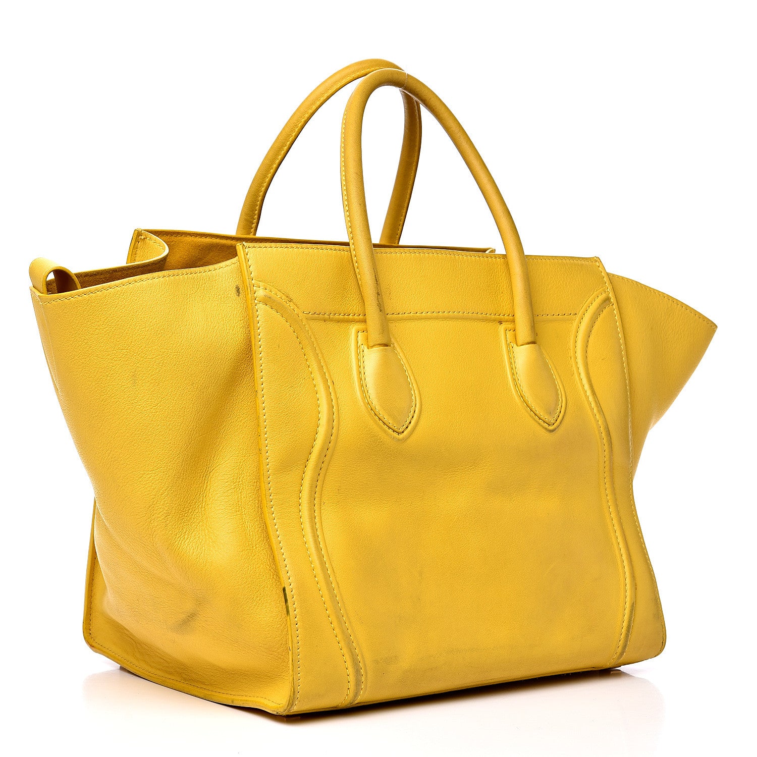 Celine Supple Calfskin Medium Phantom Luggage Yellow 2 of 24