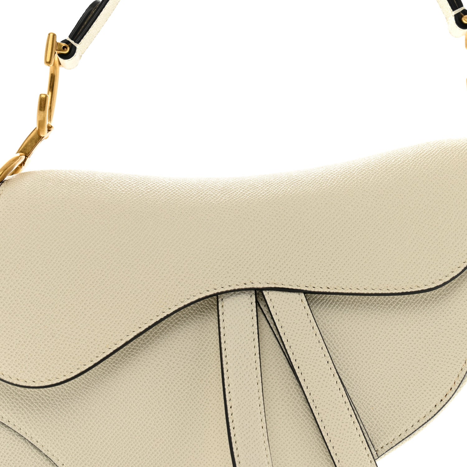 Christian Dior Grained Calfskin Saddle Bag White 8 of 12