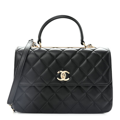 Chanel Lambskin Quilted Medium Trendy CC Flap Dual Handle Bag Black 1 of 12