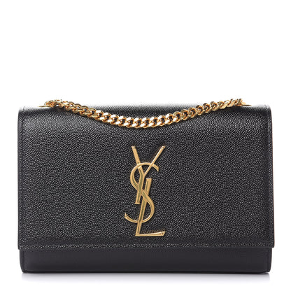 Saint Laurent Grain De Poudre Small Monogram Kate Satchel Black 1 of 9