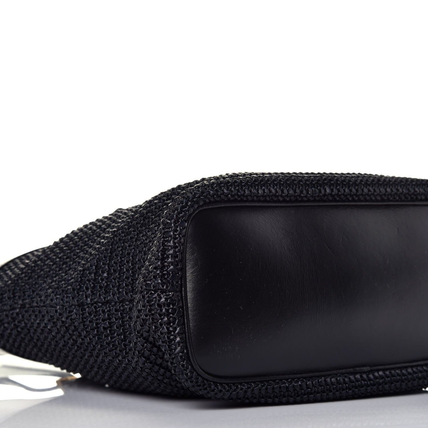 Saint Laurent Calfskin Raffia Mini Tote Black 7 of 8