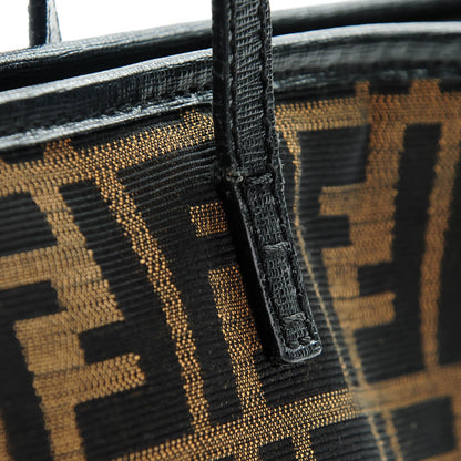 Fendi Zucca Vitello Elite Medium Roll Tote Tobacco Black 2 of 11