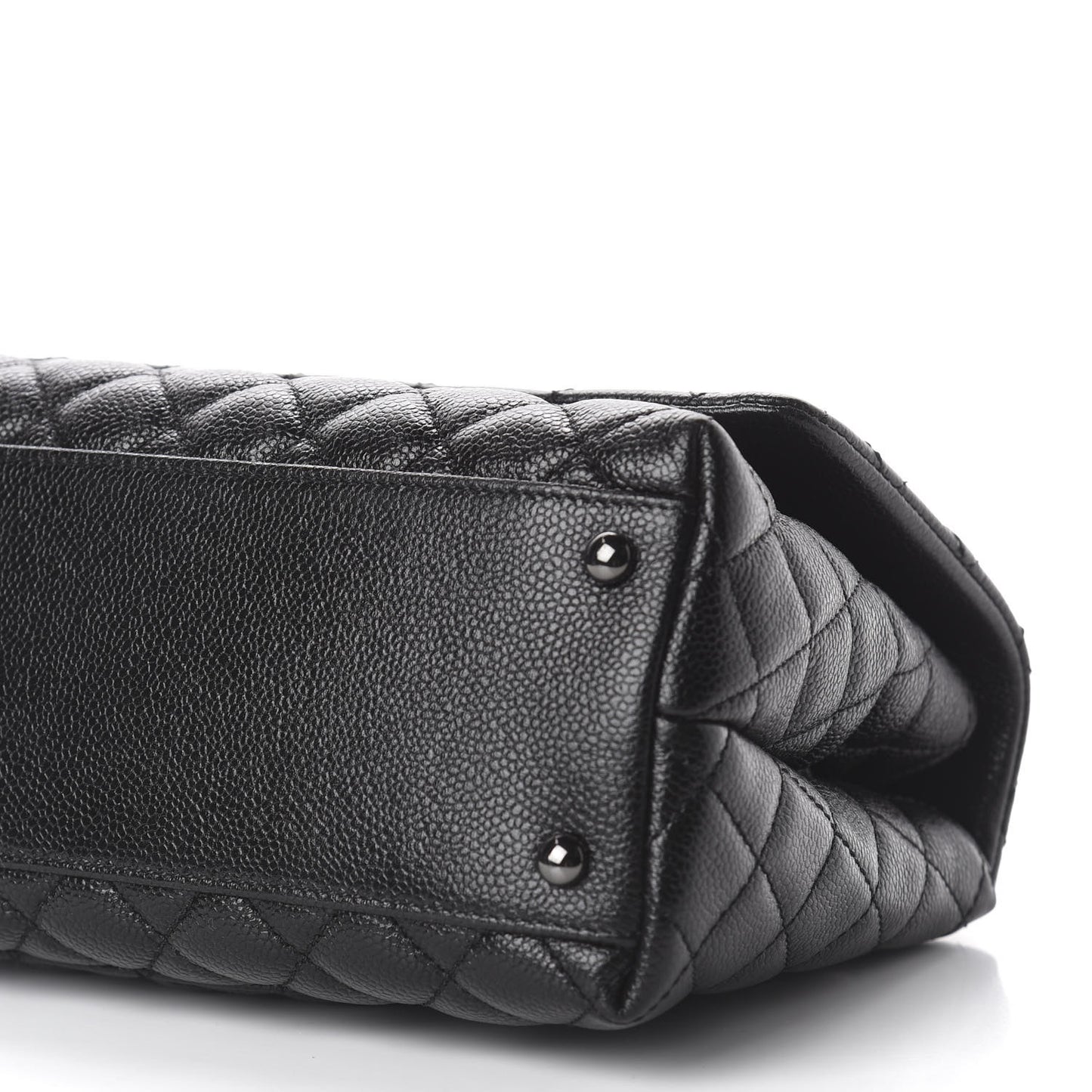 Caviar Quilted Small Coco Handle Flap So Black