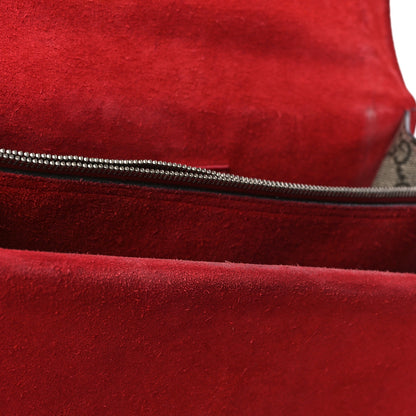 Gucci GG Supreme Monogram Suede Cudu Medium Dionysus Shoulder Bag Beige Ebony Vulcanic Red 12 of 18