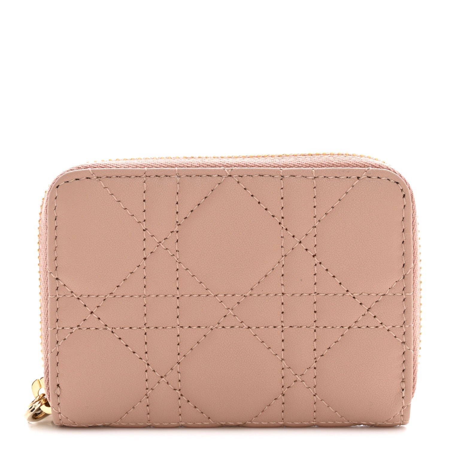 Christian Dior Lambskin Cannage Small Lady Dior Voyageur Coin Purse Rose Des Vents 1 of 7
