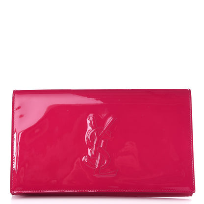 Saint Laurent Patent Large Belle De Jour Clutch Fuchsia 1 of 7