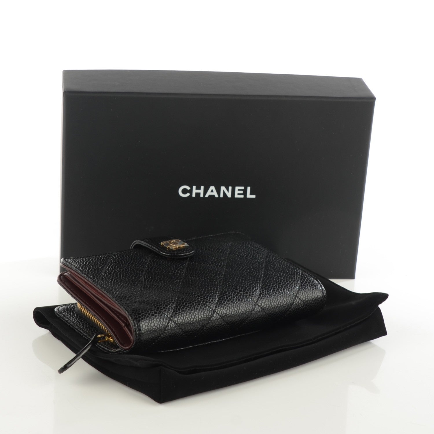 Chanel Caviar Quilted Zipped Pocket Wallet Black 4 of 8