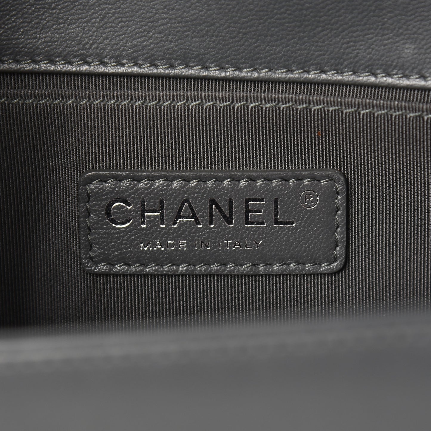 Lambskin Quilted Medium Boy Flap Dark Grey