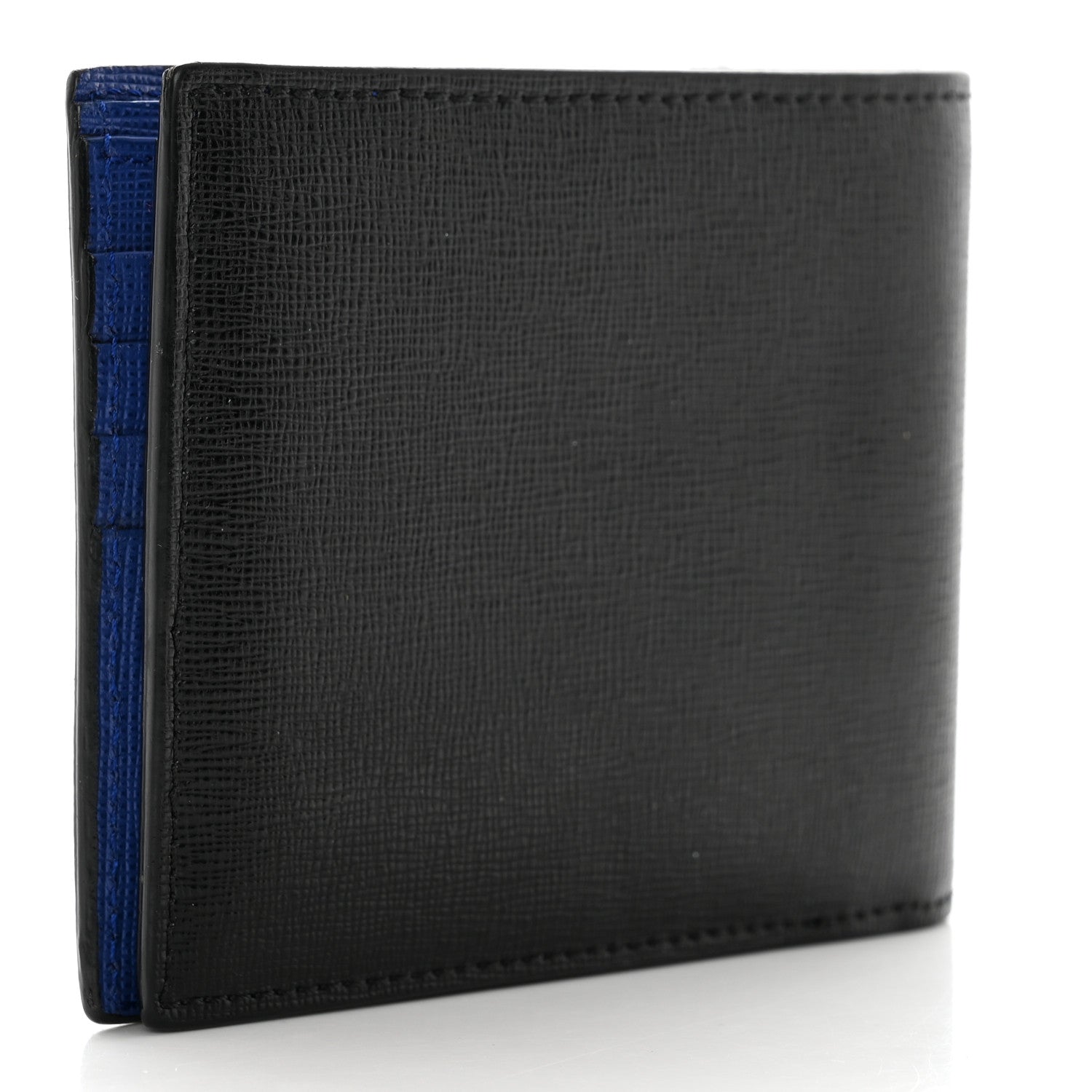 Fendi Vitello Elite Flamingo Mink Karlito Studded Bi-Fold Wallet Black White Plaster 3 of 12