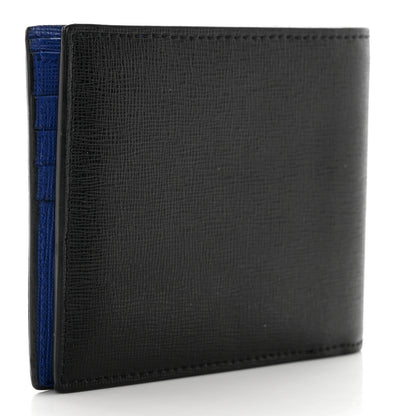 Fendi Vitello Elite Flamingo Mink Karlito Studded Bi-Fold Wallet Black White Plaster 3 of 12