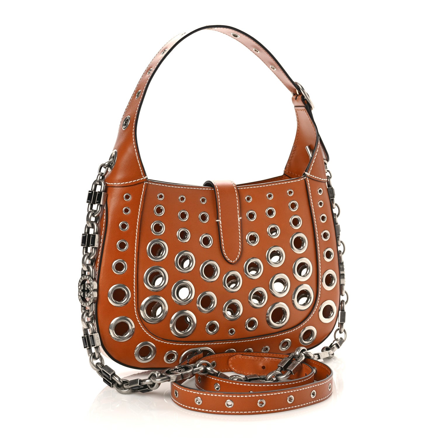 Gucci Calfskin Ha Ha Ha Jackie 1961 Eyelet Hobo 3 of 15