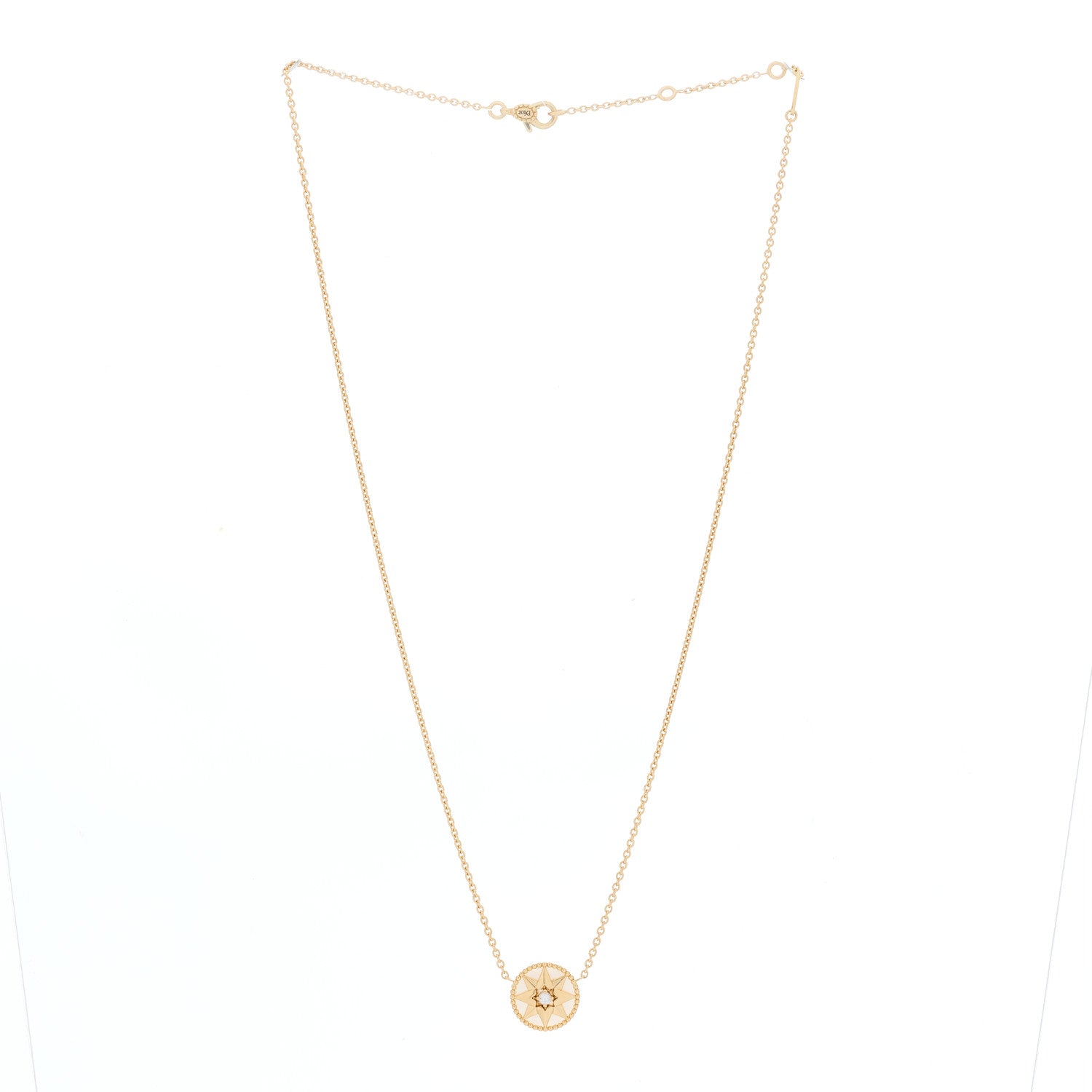 Christian Dior 18K Rose Gold Diamond Mother of Pearl Rose Des Vents Necklace 2 of 6
