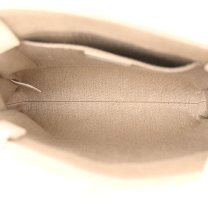 Chloe Linen Canvas Calfskin Blanket Stitched Small Woody Ribbon Tote White Multicolor 5 of 11