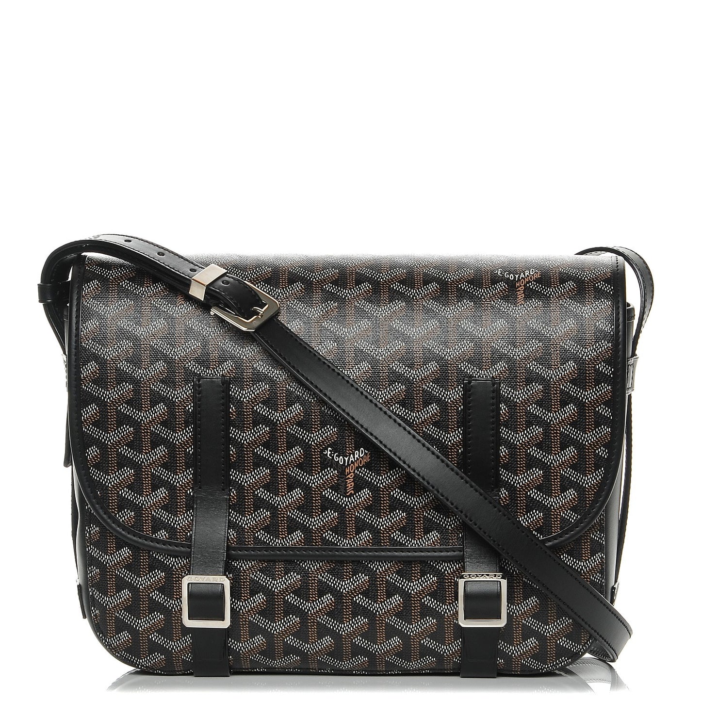 Goyardine Belvedere MM Messenger Bag Black