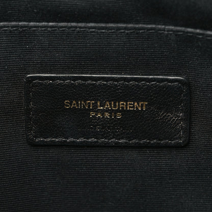 Saint Laurent Calfskin Matelasse Chevron Cassandre Monogram Document Holder Coal 6 of 10