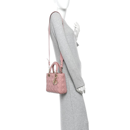 Christian Dior Lambskin Cannage Small My ABCDior Lady Dior Pink 2 of 14